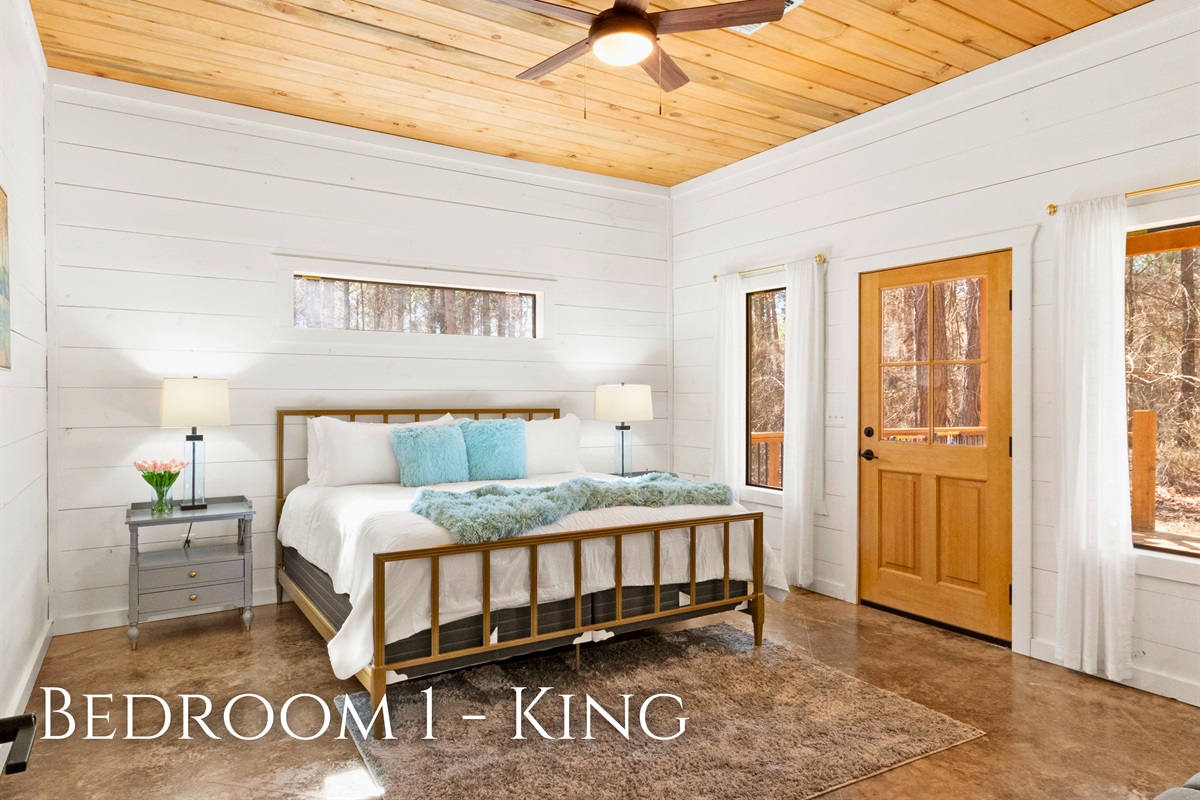Sleep like royalty in our king-sized bed, surrounded by peace and quiet.