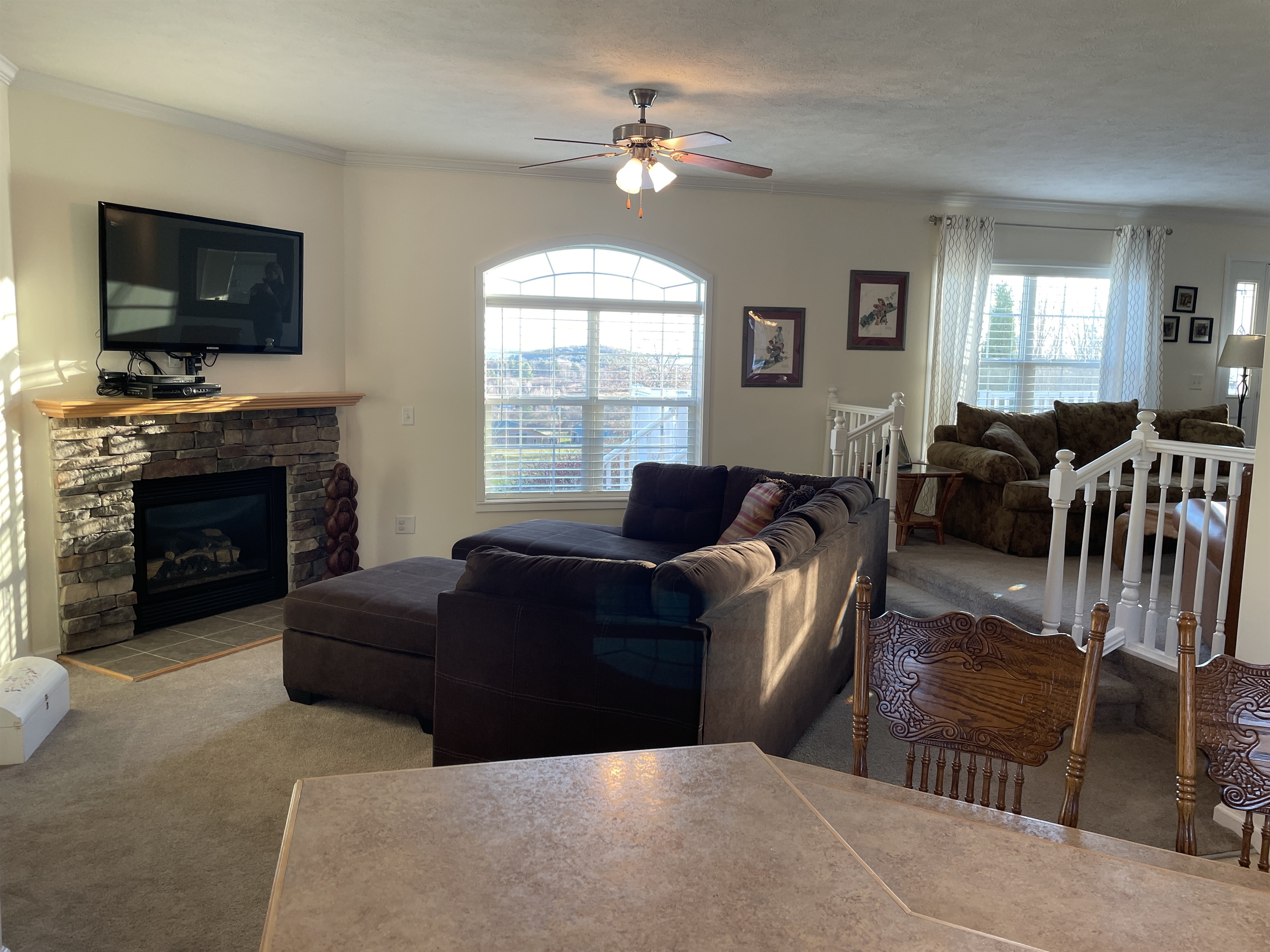 Sunken living room TV area