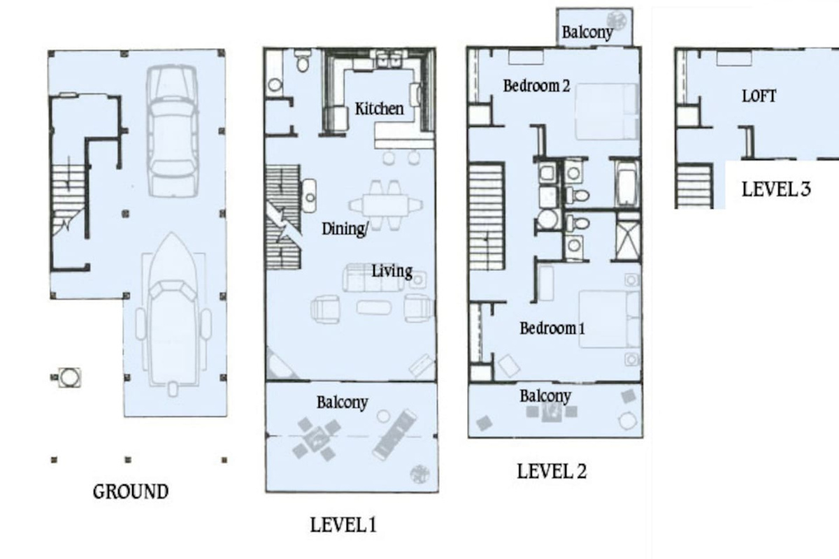 Get the full picture before you arrive &mdash; four levels, two main suites with balconies, loft for the kids, and the Gulf at every turn.