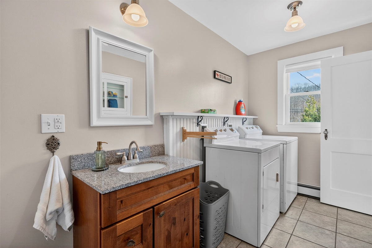 First floor bathroom with laundry 
