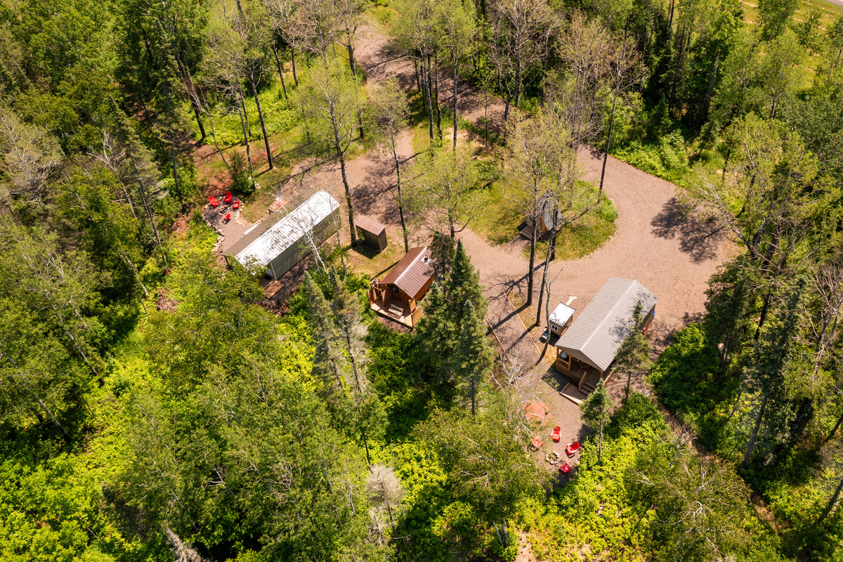 Aerial view, Cabin 1 is on the right