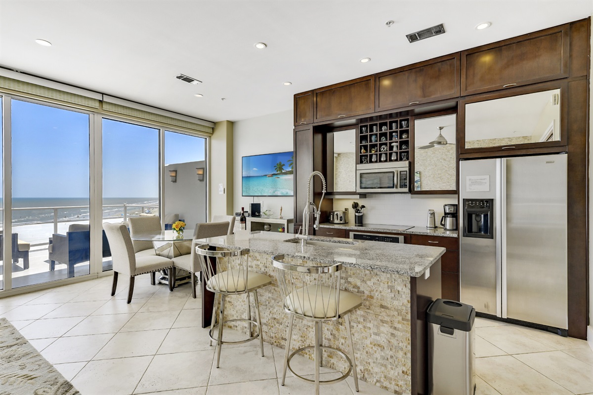 Open, state-of-the art kitchen