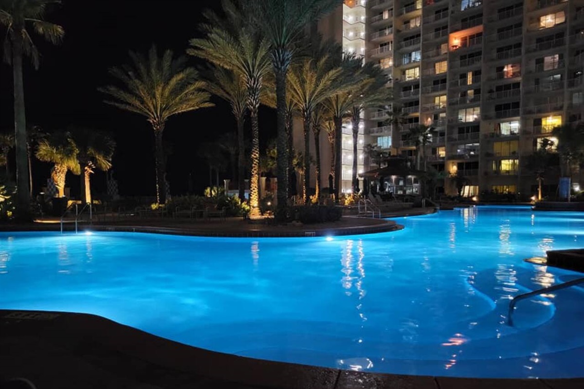 Resort Pool at Night