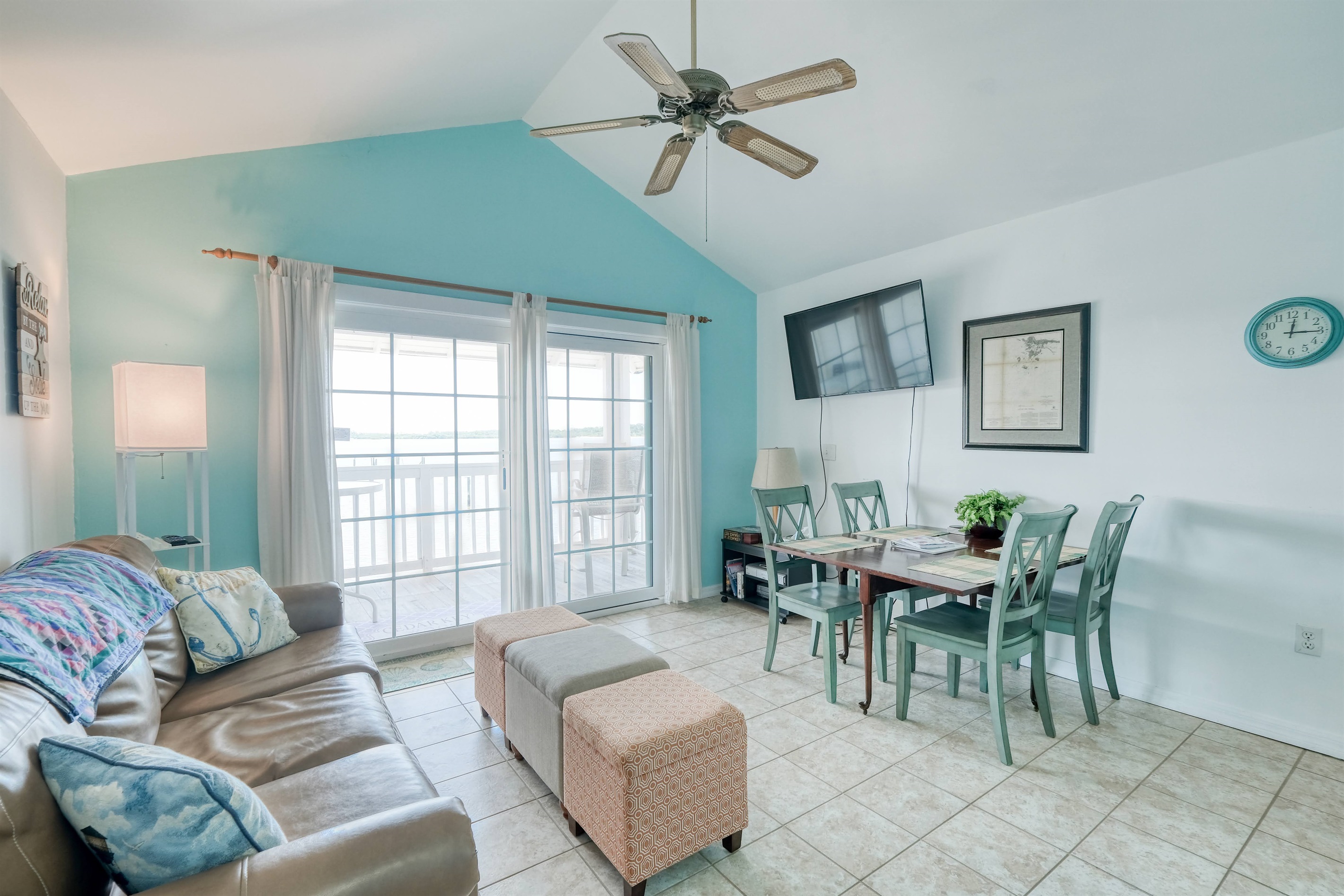 View from kitchen into living space