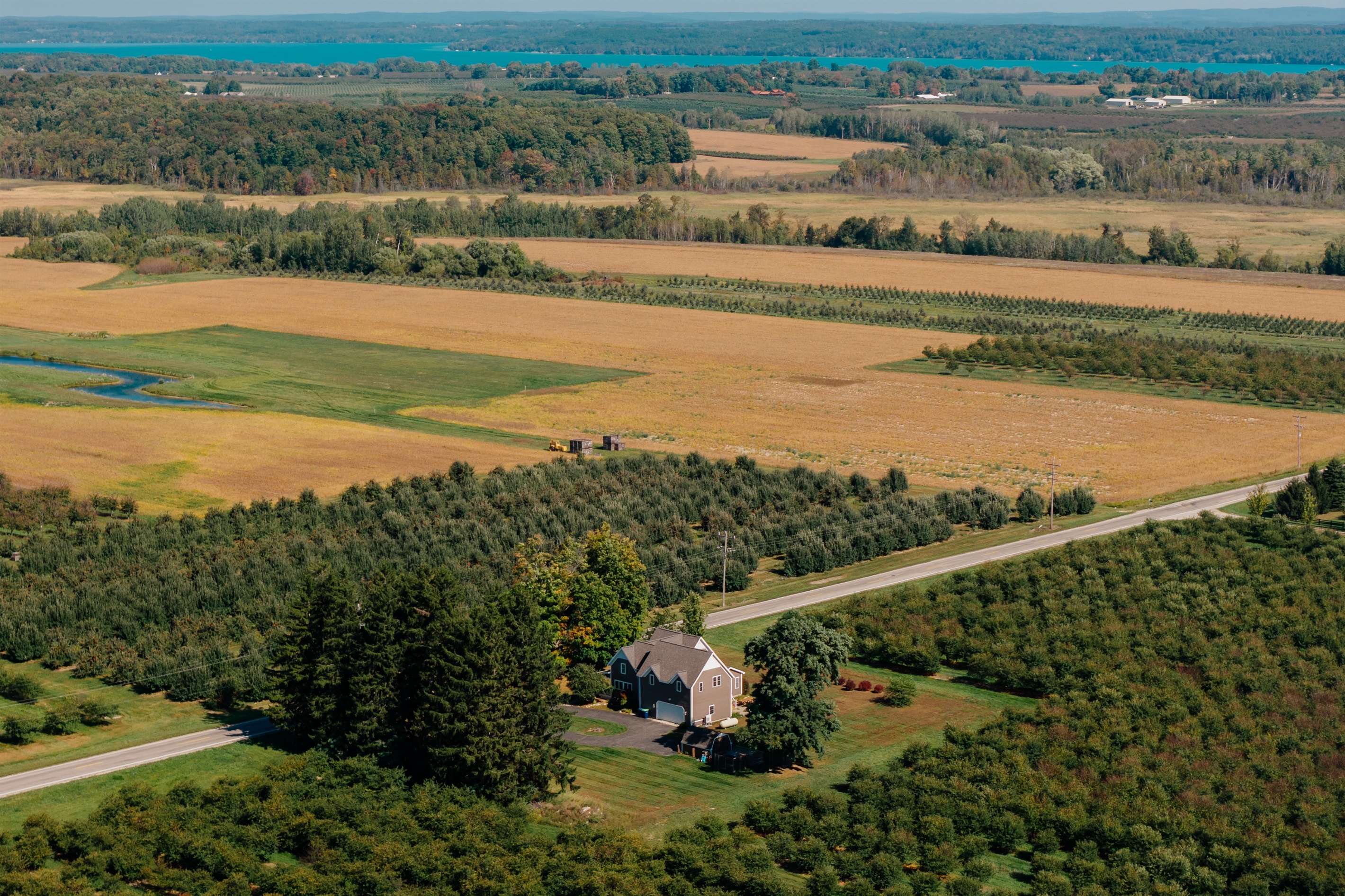 Expansive orchard and vineyard views