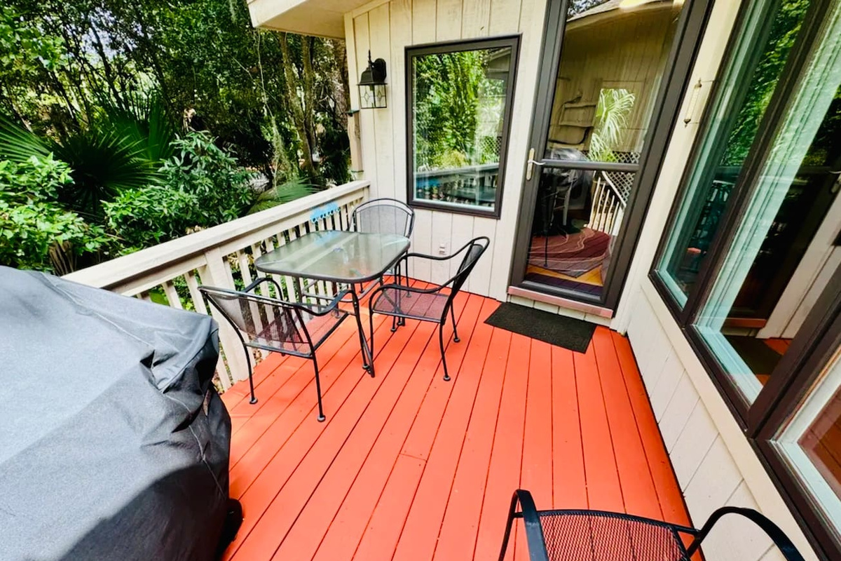 Deck with table and grill