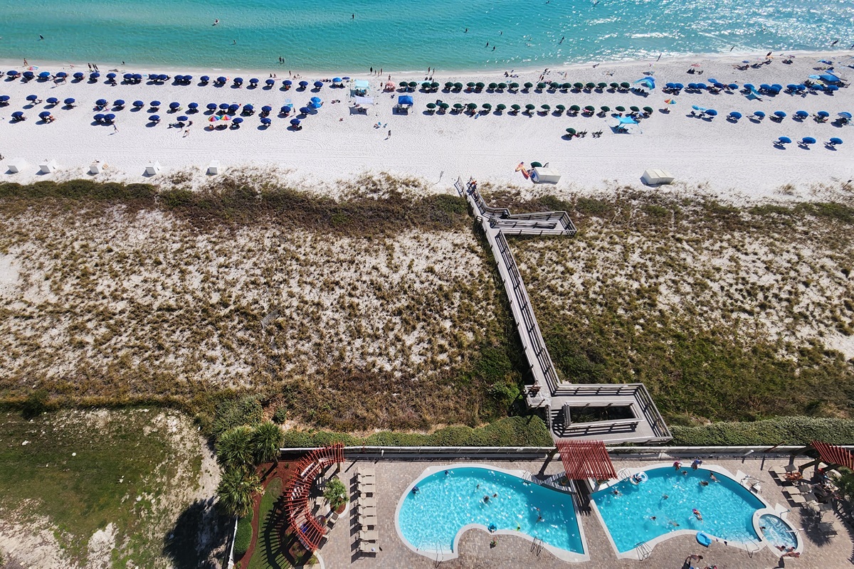 View of Pools & Hot Tub from Balcony