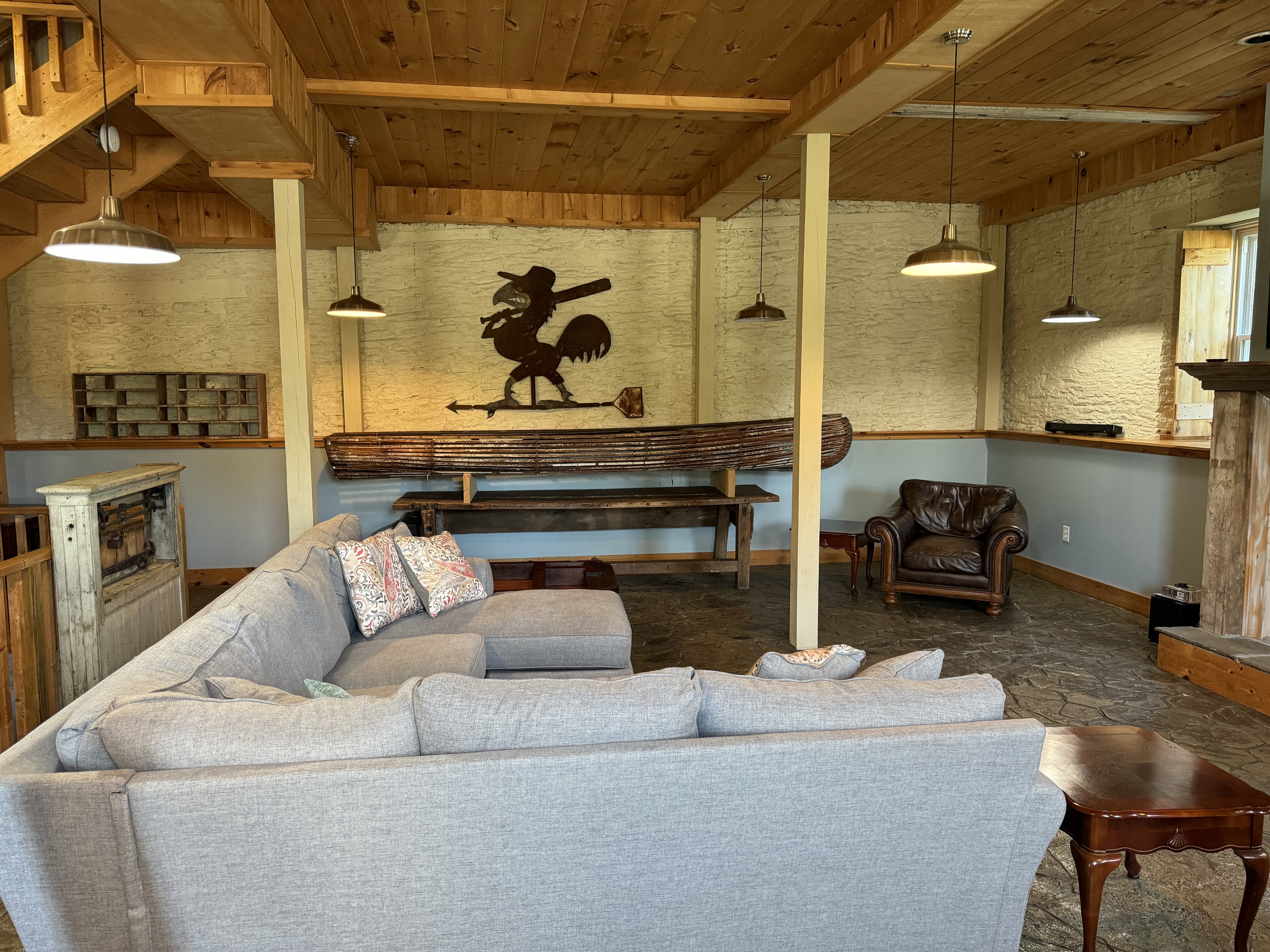 Large living room with dining area beyond