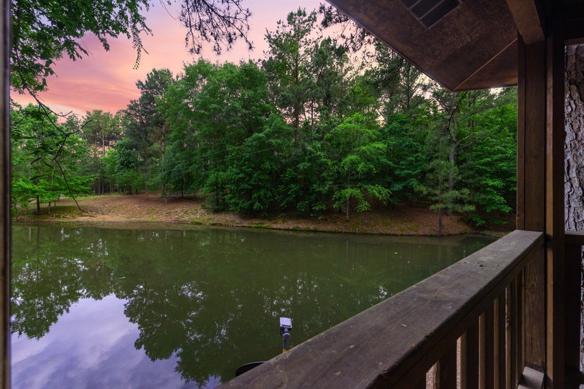 Peaceful pond views right from your deck—nature at its best.
