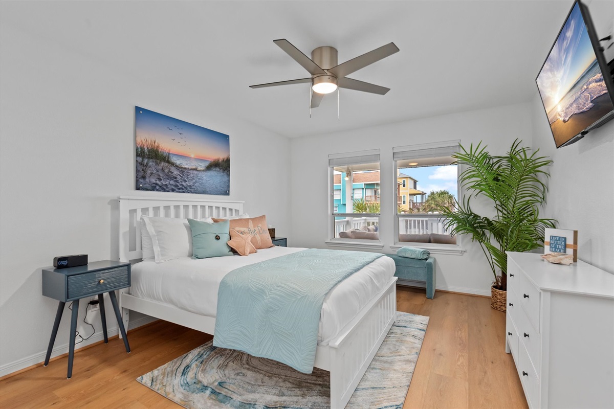 The Sunrise bedroom on the first floor offers a Queen Bed accompanied by a Twin Trundle, making it a versatile haven for a restful night's sleep.
