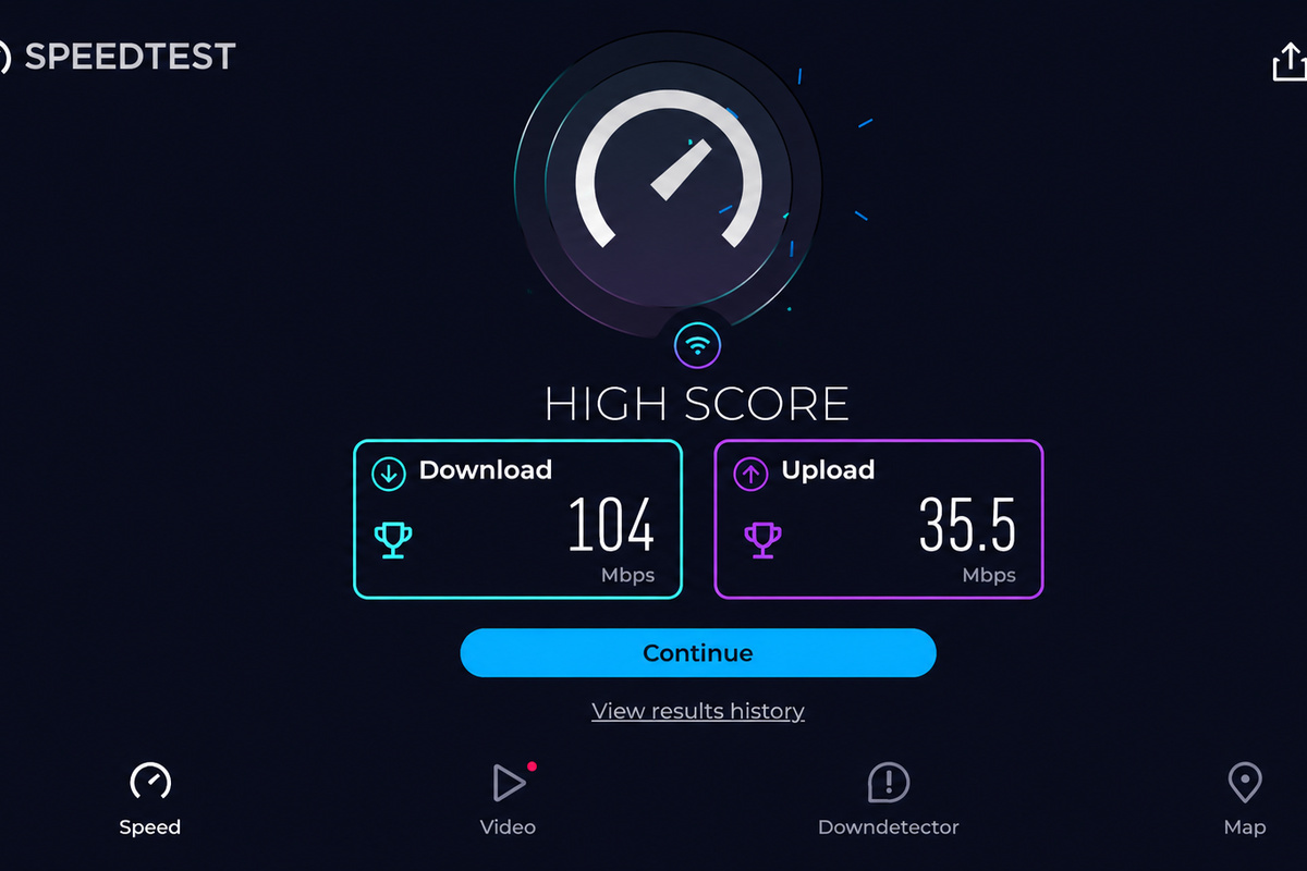 The on-site Wi-Fi result is shown clearly, supporting a connected stay at Bob's River House.