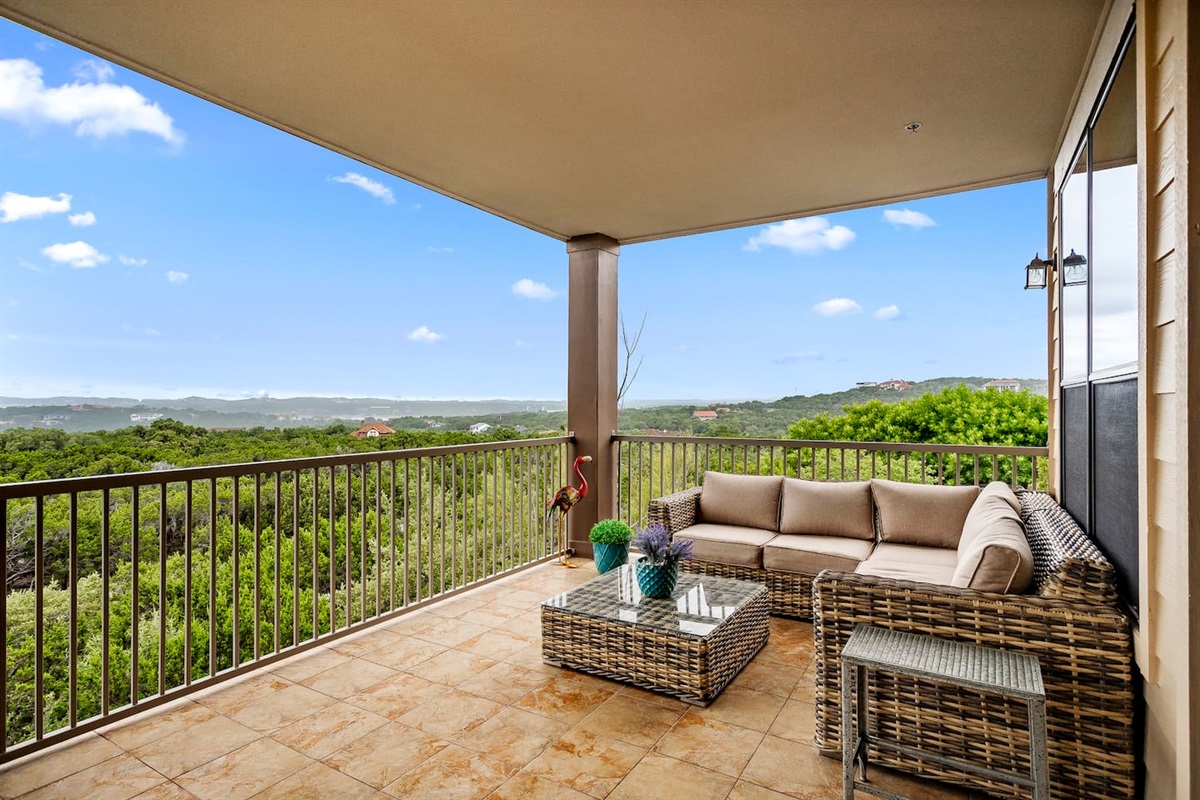Large Covered Patio with Panoramic Views