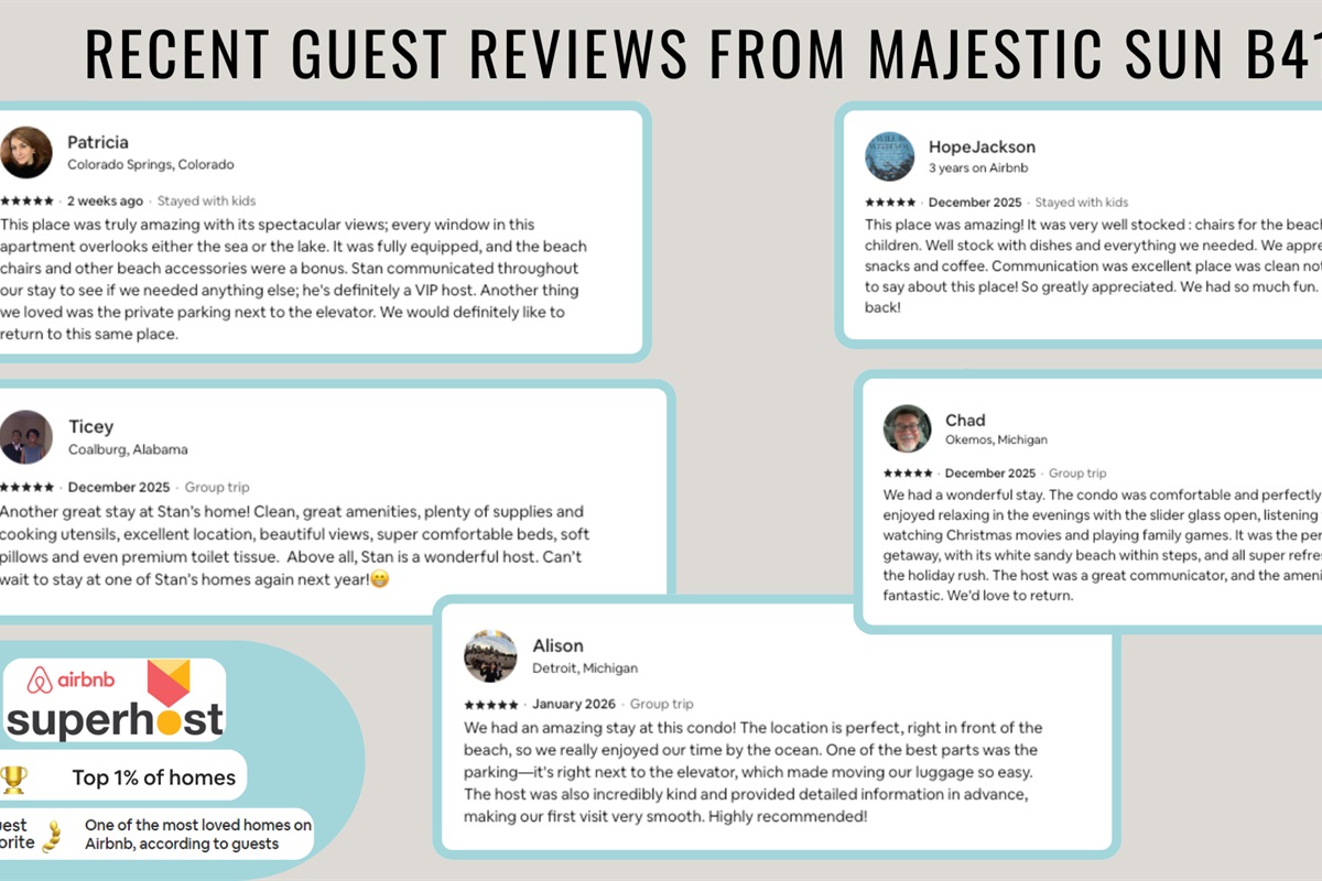 Recent reviews from happy guests show that you are in good hands!