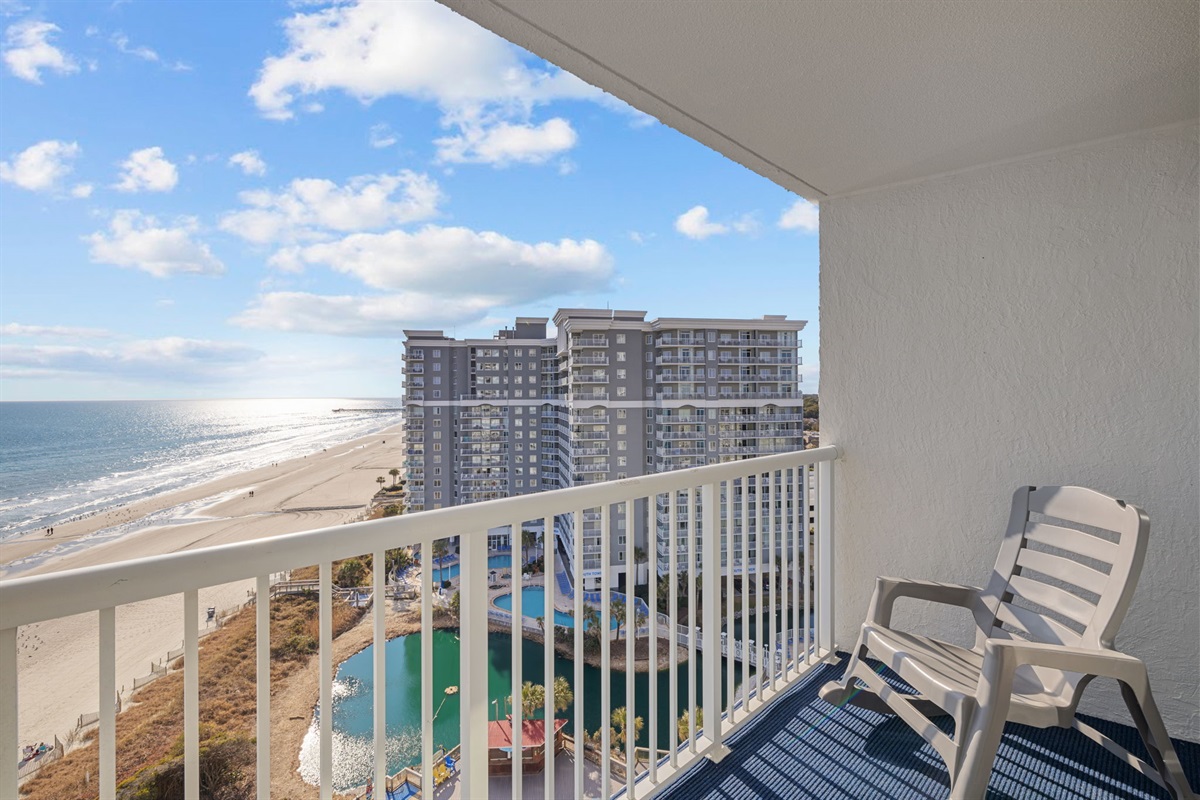 Unobstructed view of the ocean from the 12th-floor private balcony