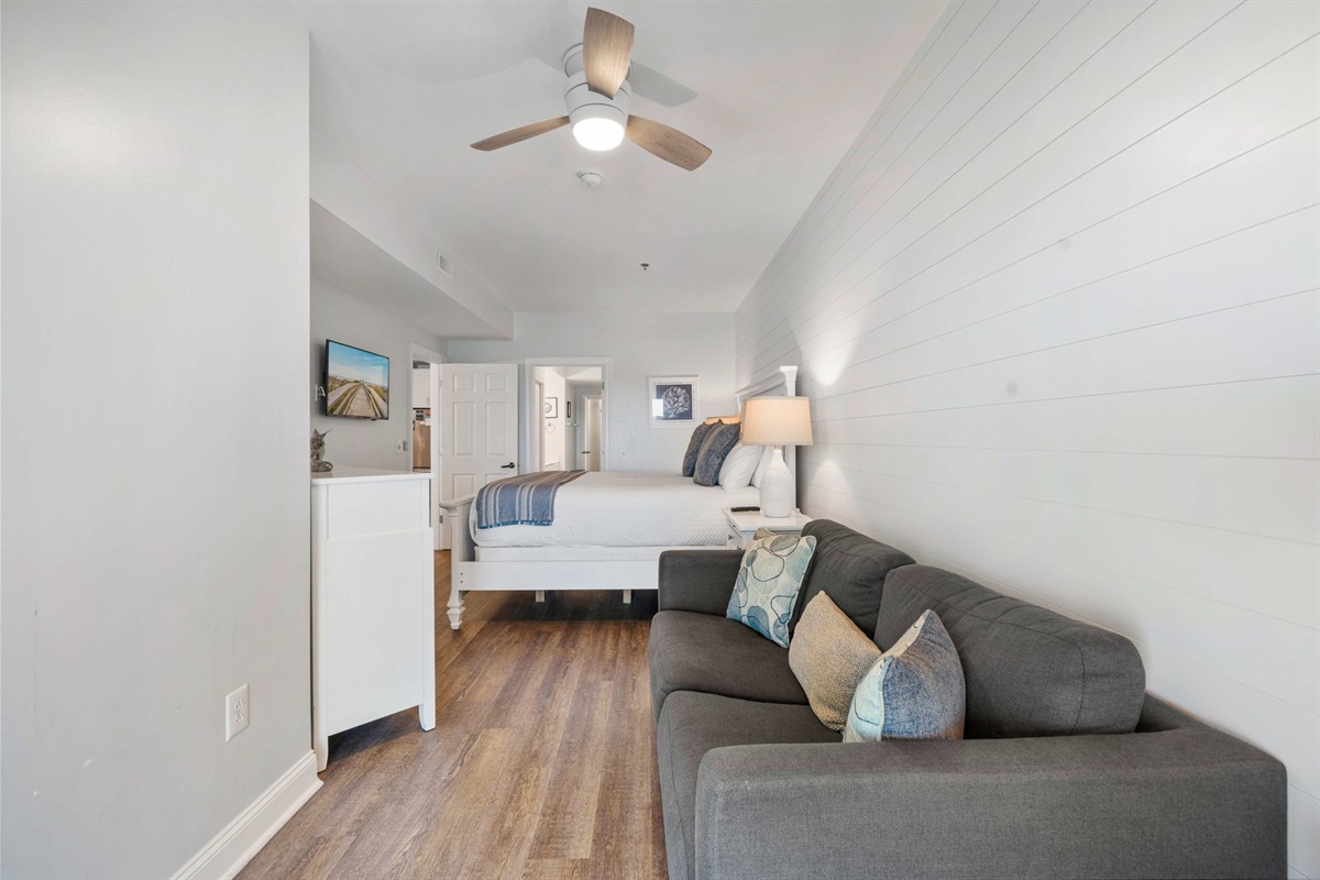Bedroom 1: Primary king suite | Beach Breeze | Oceanview 202 | 1116 Ocean Blvd, Isle of Palms, SC | IOP Escapes