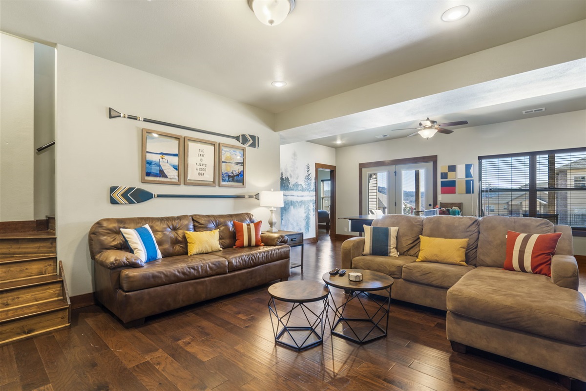 Plenty of seating in the lower level game room!