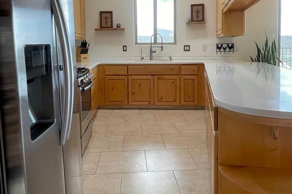 Generous counter space makes meal prep easy while keeping the kitchen clean and functional.
