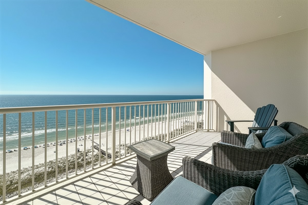 Direct oceanfront balcony offering stunning views and seamless indoor-outdoor living.  A true coastal retreat.
