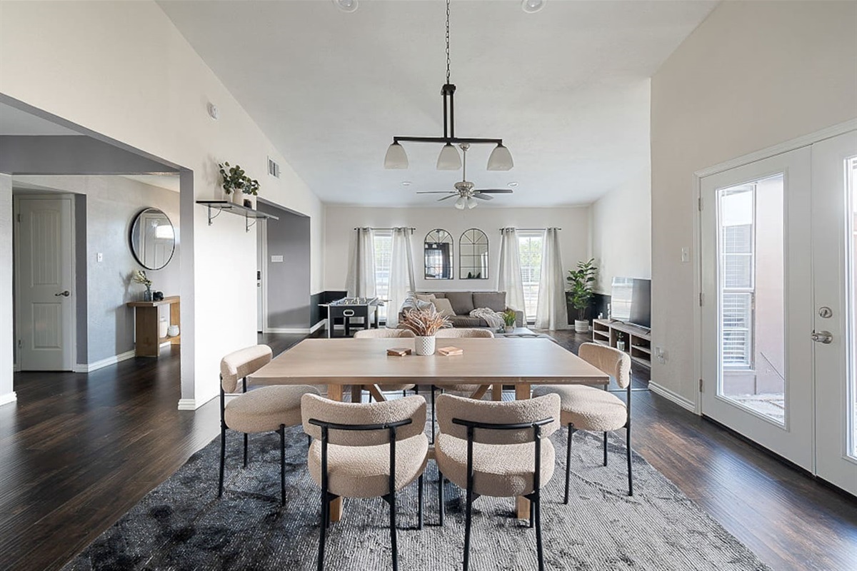 Enjoy the comfortable dining room chairs and gather around the table for morning coffee or a delicious, home-cooked meal 