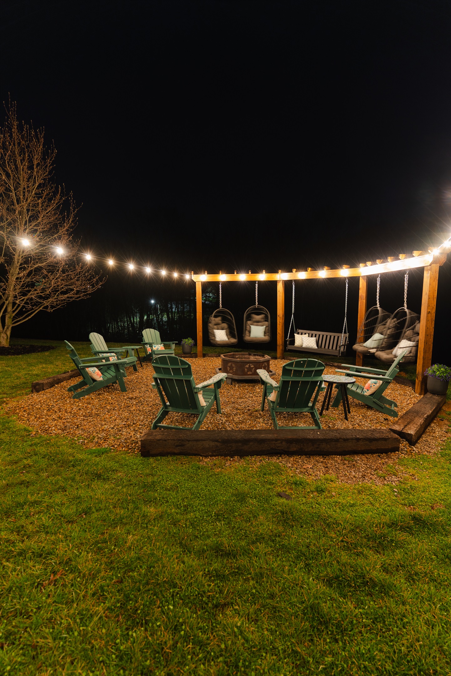 Evenings spent under the glow of string lights, sharing stories around the fire pit