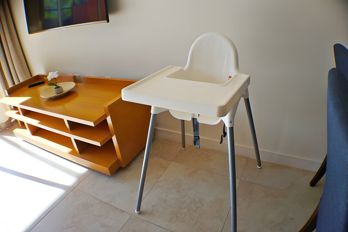 The baby high chair is available to share a family meal