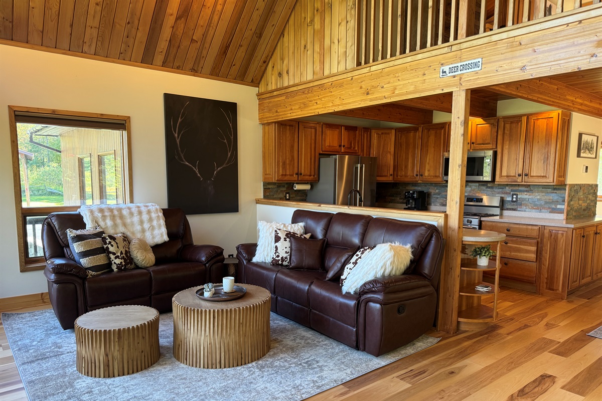 Cozy couches in the Great room