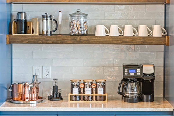 Fully equipped coffee station