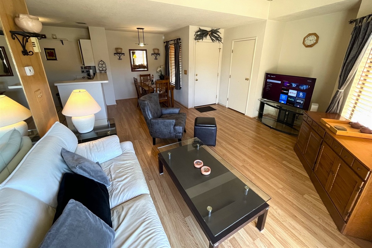 Living room is open to dining
