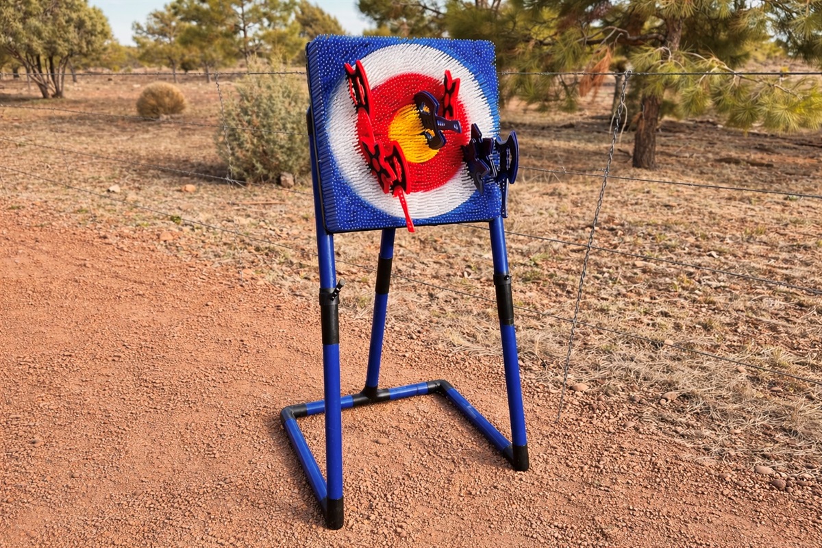 Challenge yourself to some axe 🪓 throwing on the mini size axe throwing target.