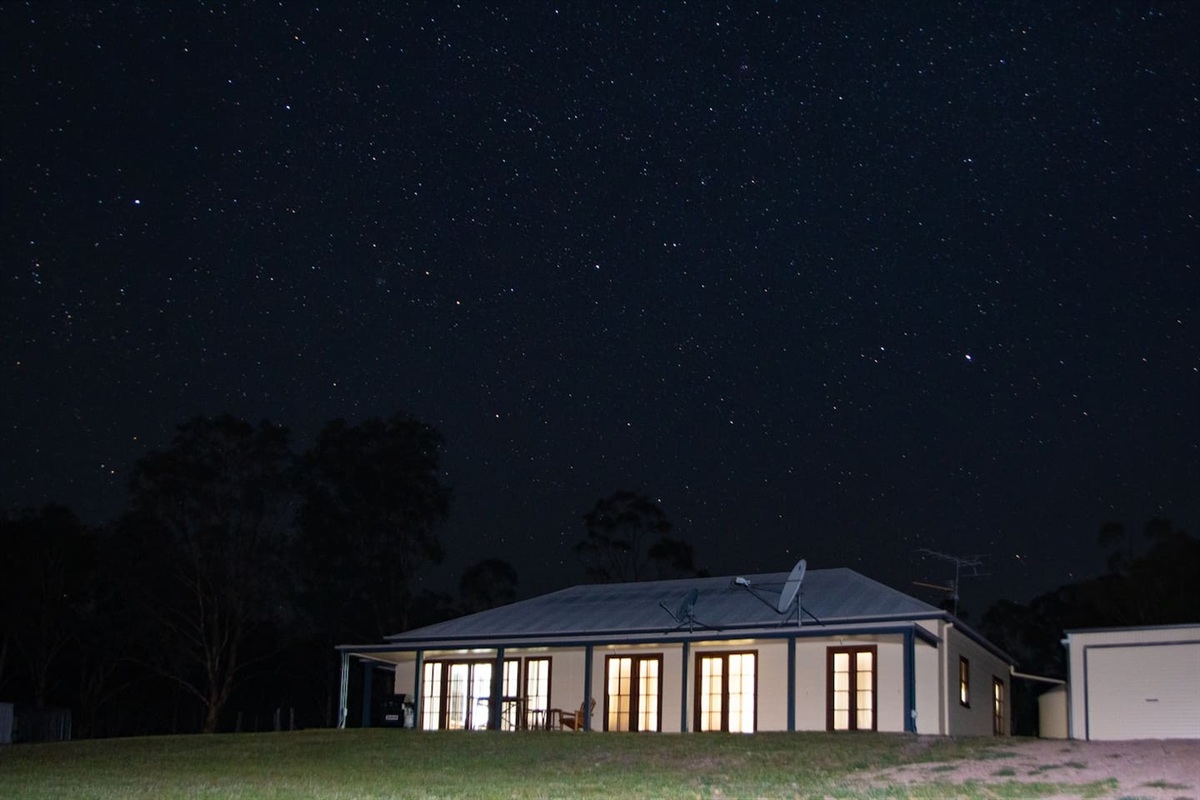 Night time sky at property