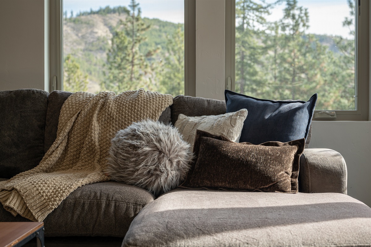 Spacious open layout and comfy seating in living room