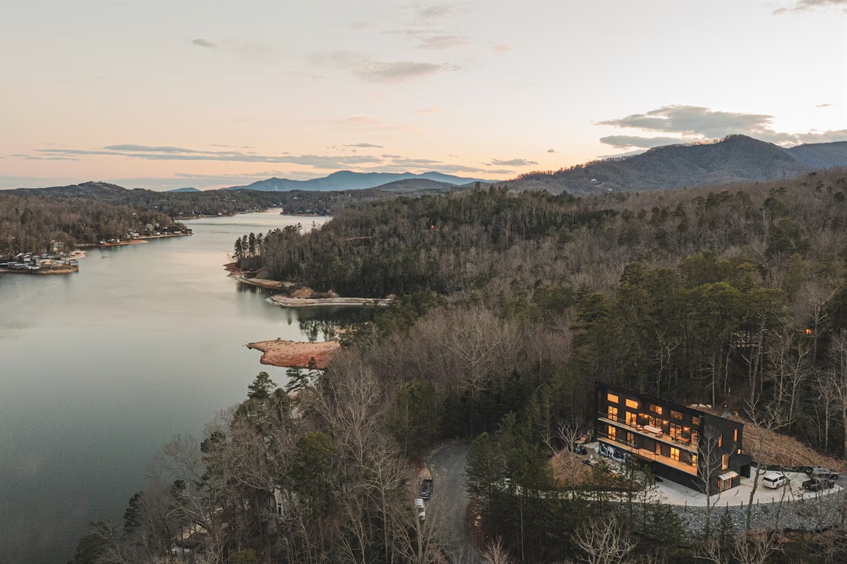 Ariel View of House & Lake Lure