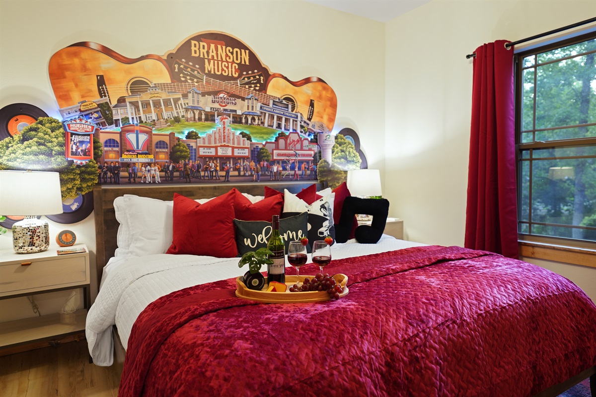 The Branson Music room. A completely custom art piece that pays tribute to the iconic singers and theaters in Branson