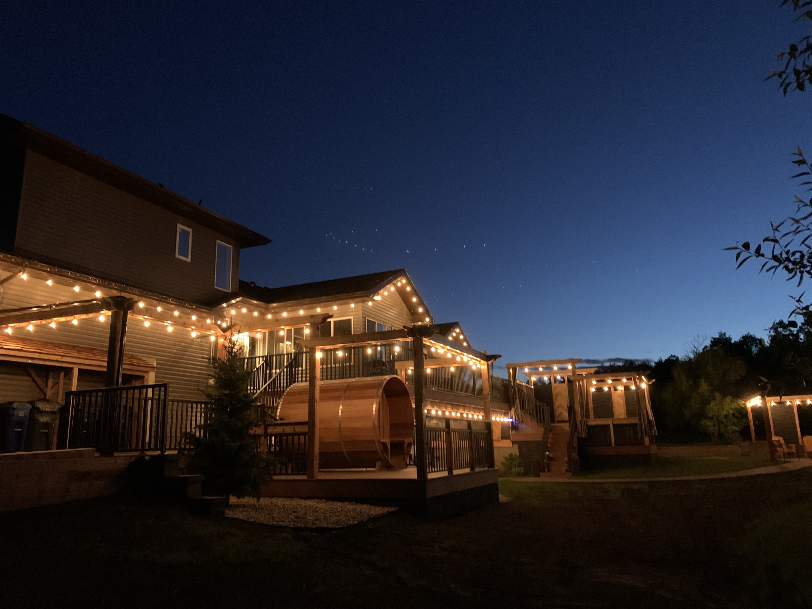 SAUNA AND DECKS. MAKE SURE YOU PLAN TO SPEND SOME TIME IN THE TUB, SAUNA OR POOL.