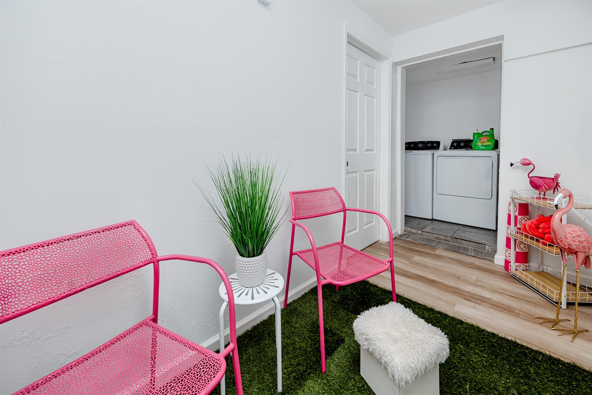 Hangout in the flamingo room while waiting for your laundry to finish