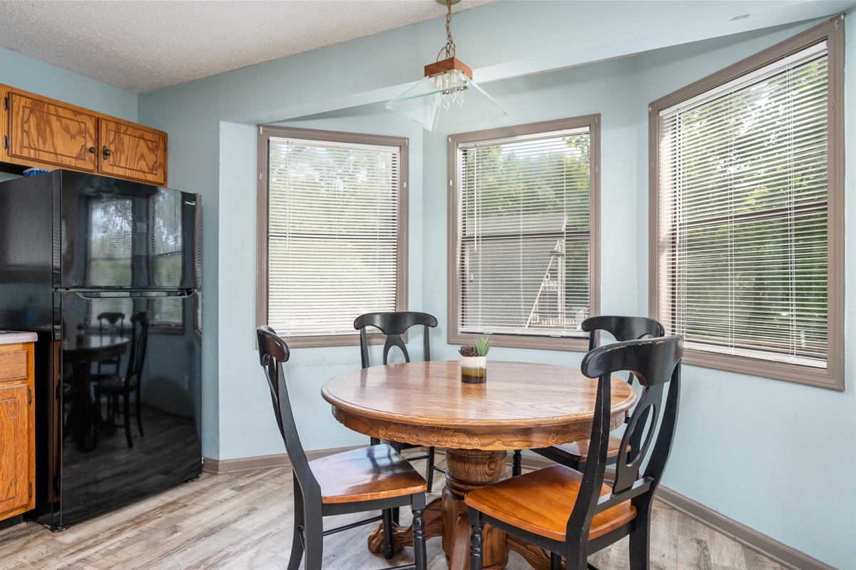 Dining nook with lots of natural light