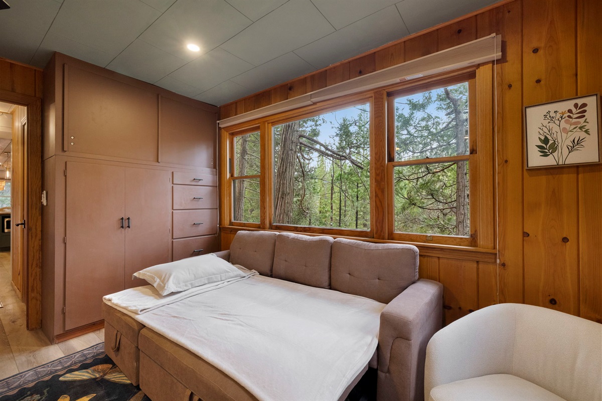 Full bed - pull out sleeper sofa in bunk room.