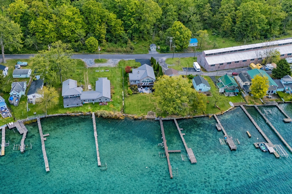 Arial view of the home and  surrounding area