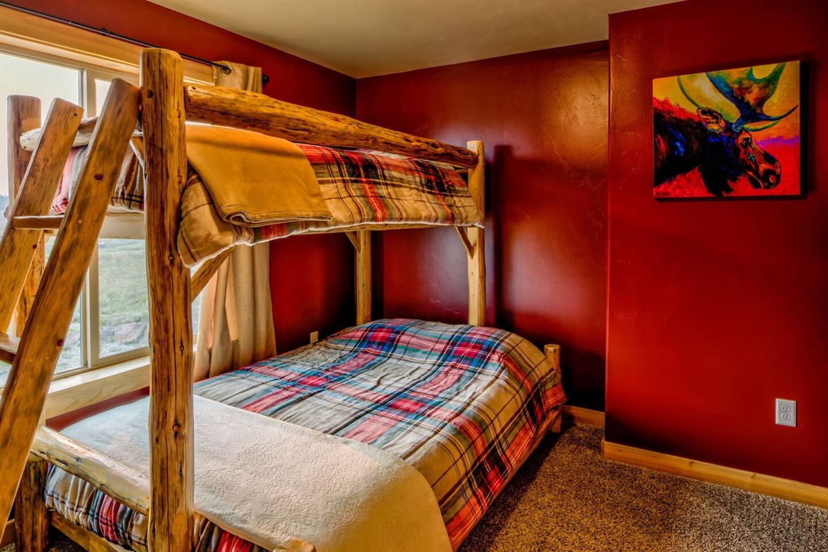 Main floor second bedroom, Twin over Queen bunk