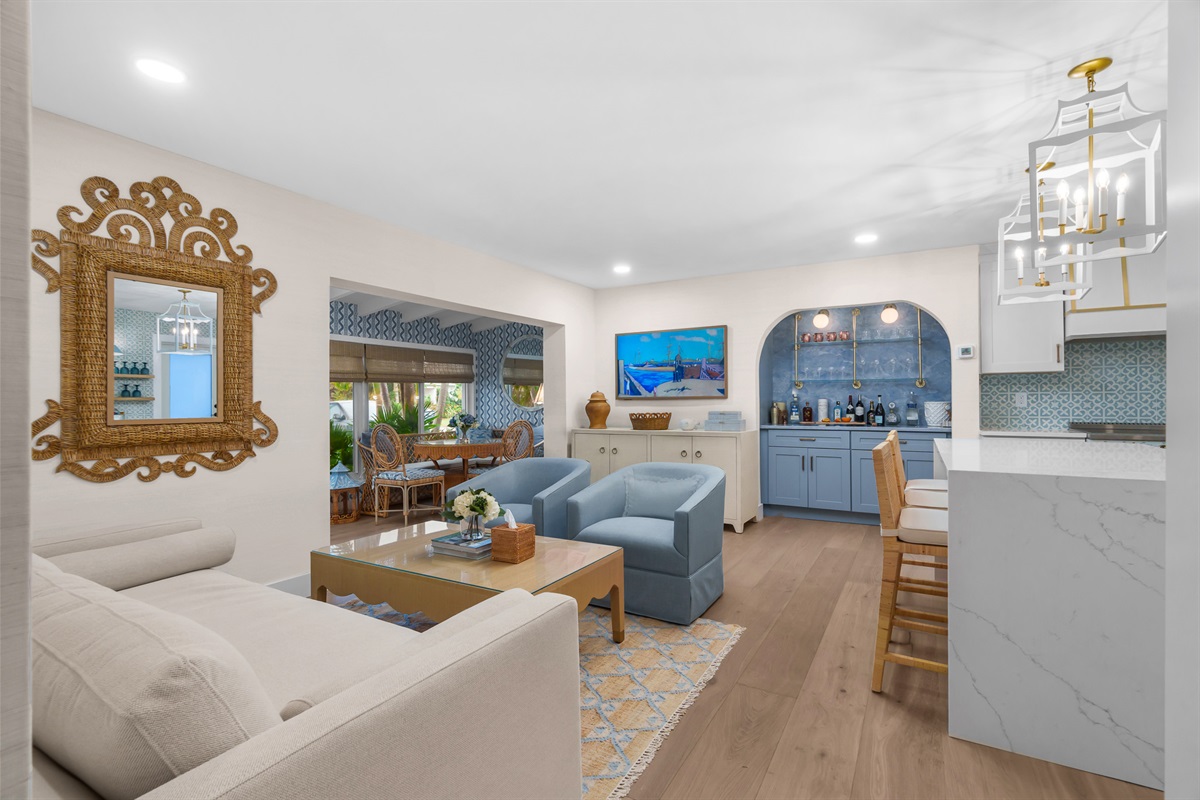 Relax in style. Our open-concept living area is designed for comfort and effortless coastal living.