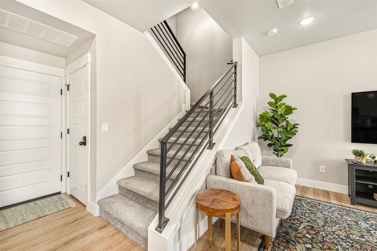 Stairs that lead to second level of the home.