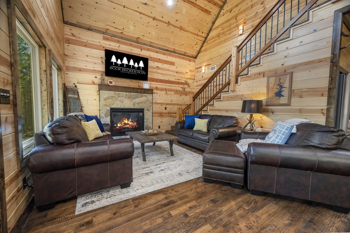 Spacious living area to hang out and play games.