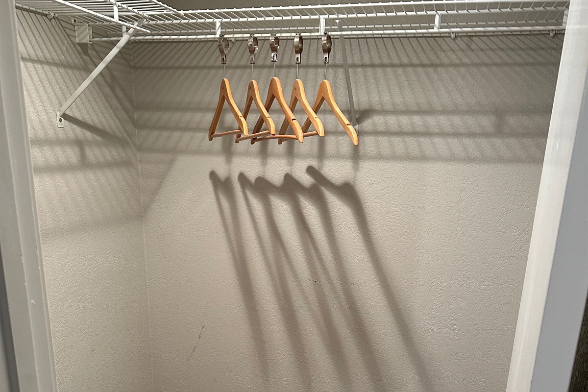 Large closet in the Master BR to hide some of the beach clutter during your stay