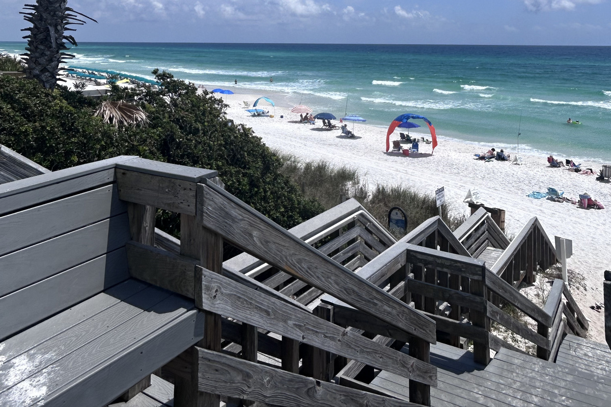 Private beach is steps from your condo. 