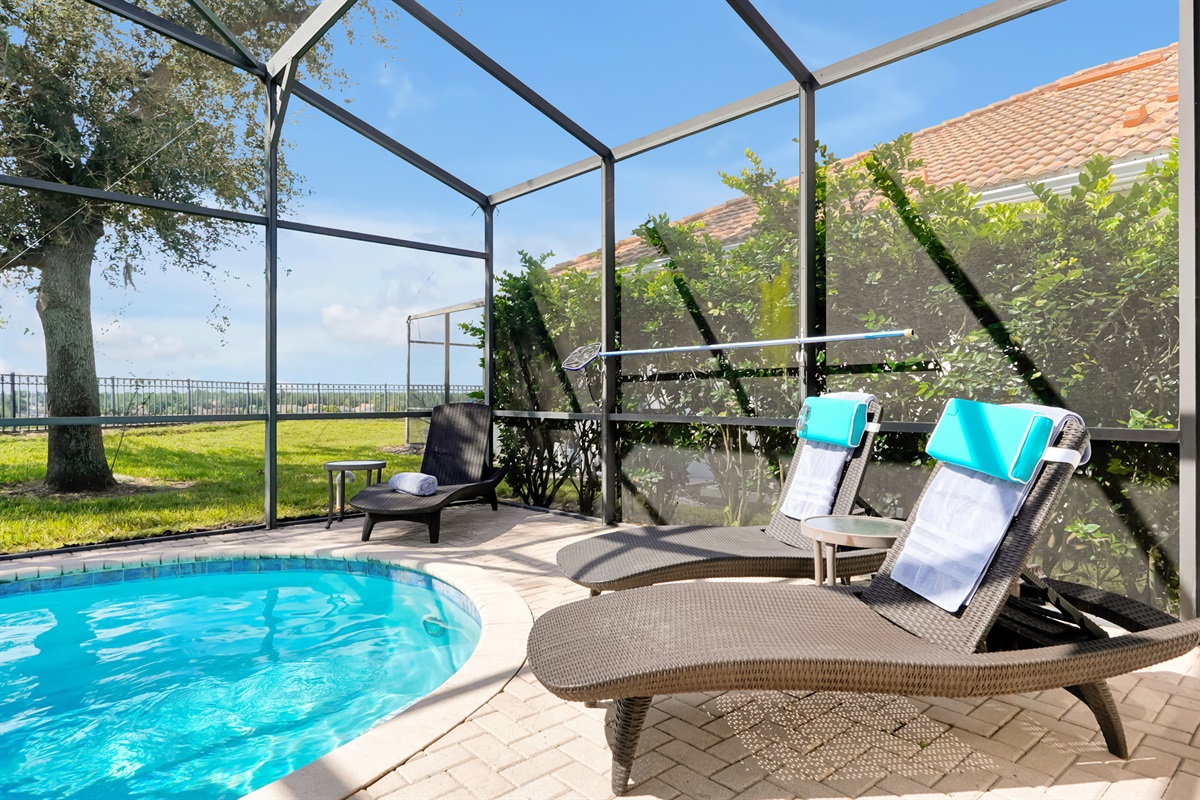 Privacy and southwest sunny pool!