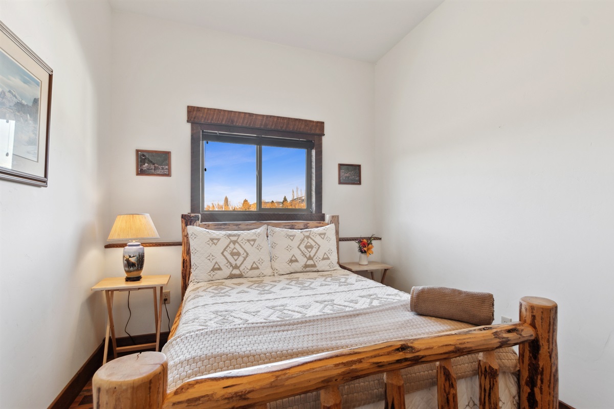 Cozy second bedroom with a full bed
