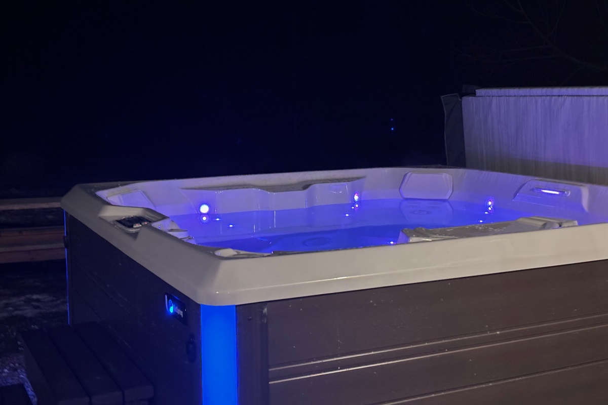 End your day with a relaxing soak in the hot tub at night