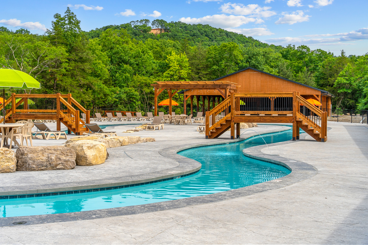 Claim a shaded cabana beside the outdoor pool and let a lazy Branson afternoon slip away.
