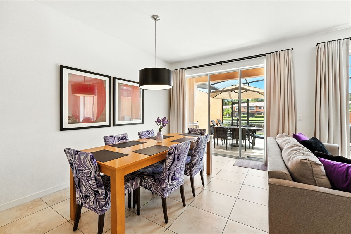 Spacious dining room