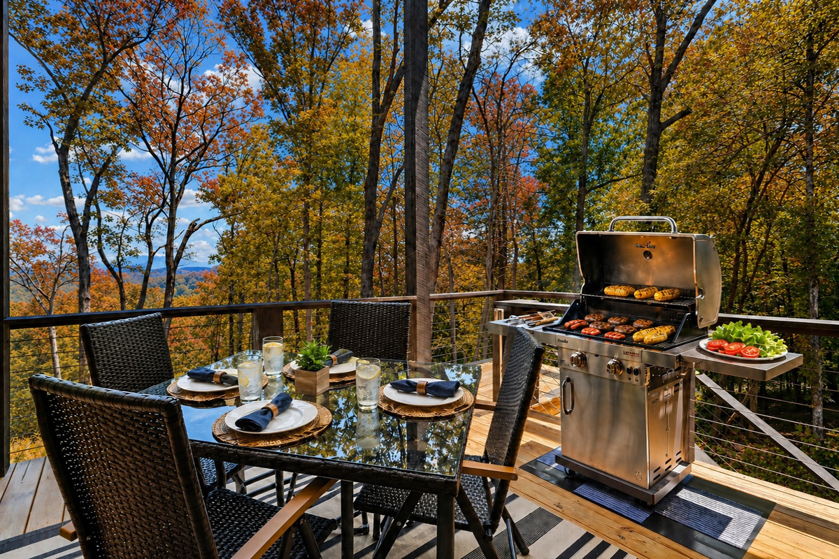 Sit back, relax and take it all in on the top deck with a gas grill to cook up your favorite feast in the beautiful surroundings.